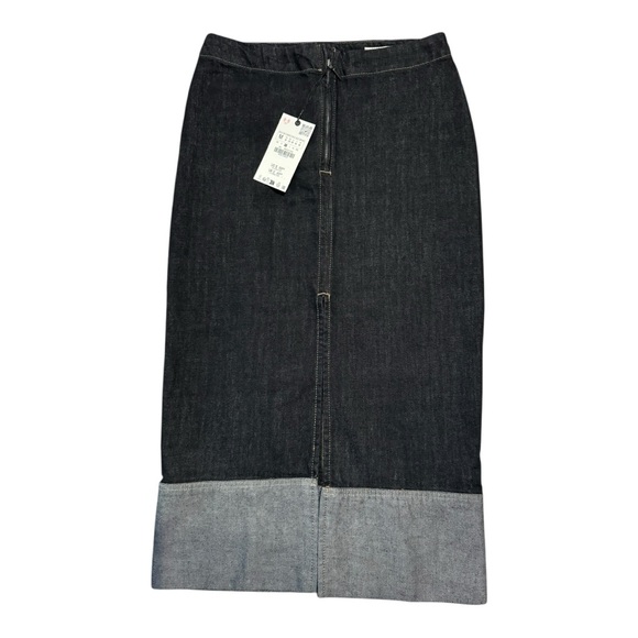 Zara Dresses & Skirts - ZARA Dark Wash Denim Midi Skirt – Size M – New With Tags